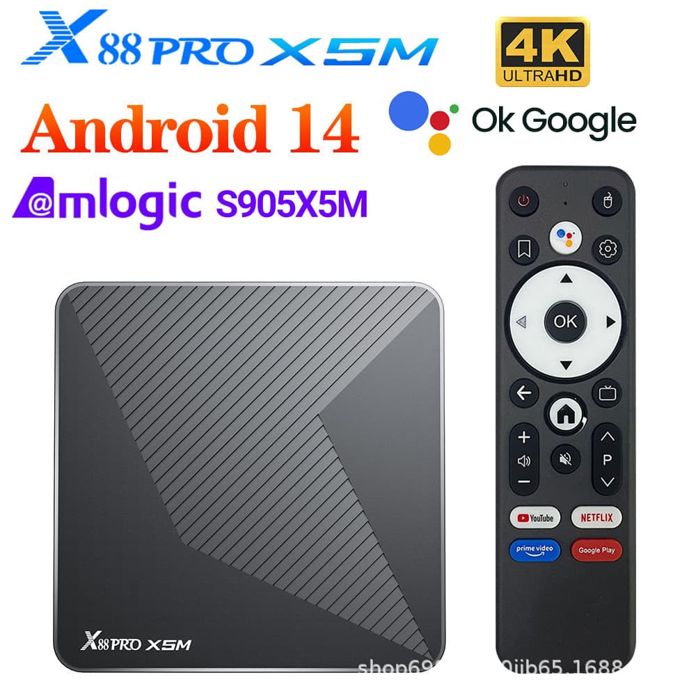 X88 Pro X5M TV Box Android 14 Amlogic S905X5M Supports 4K BT5.0