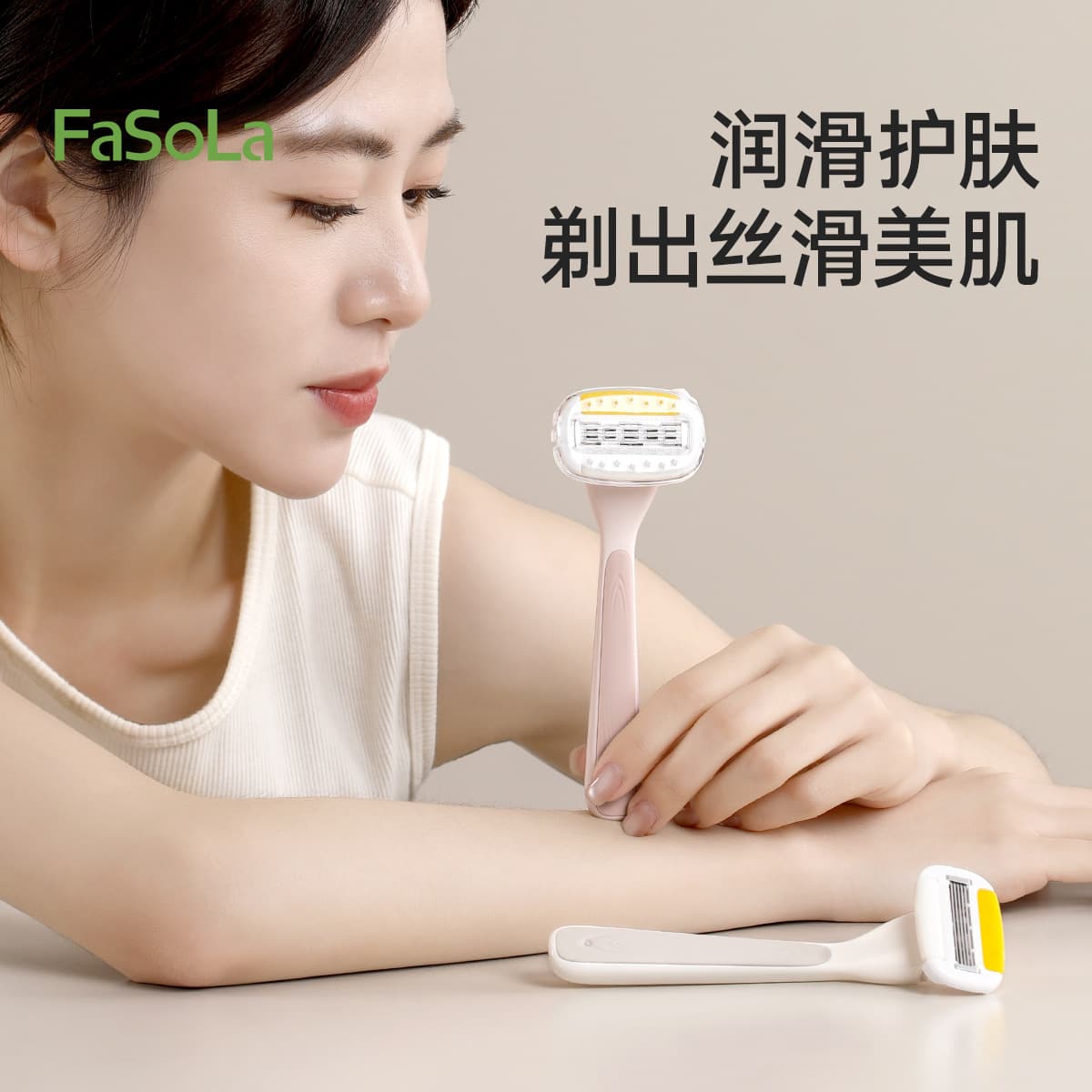 FaSoLa Women's Razor for Armpit Hair Removal, Large Soap Head Lubricating Full Body Hair Removal, Durable Razor