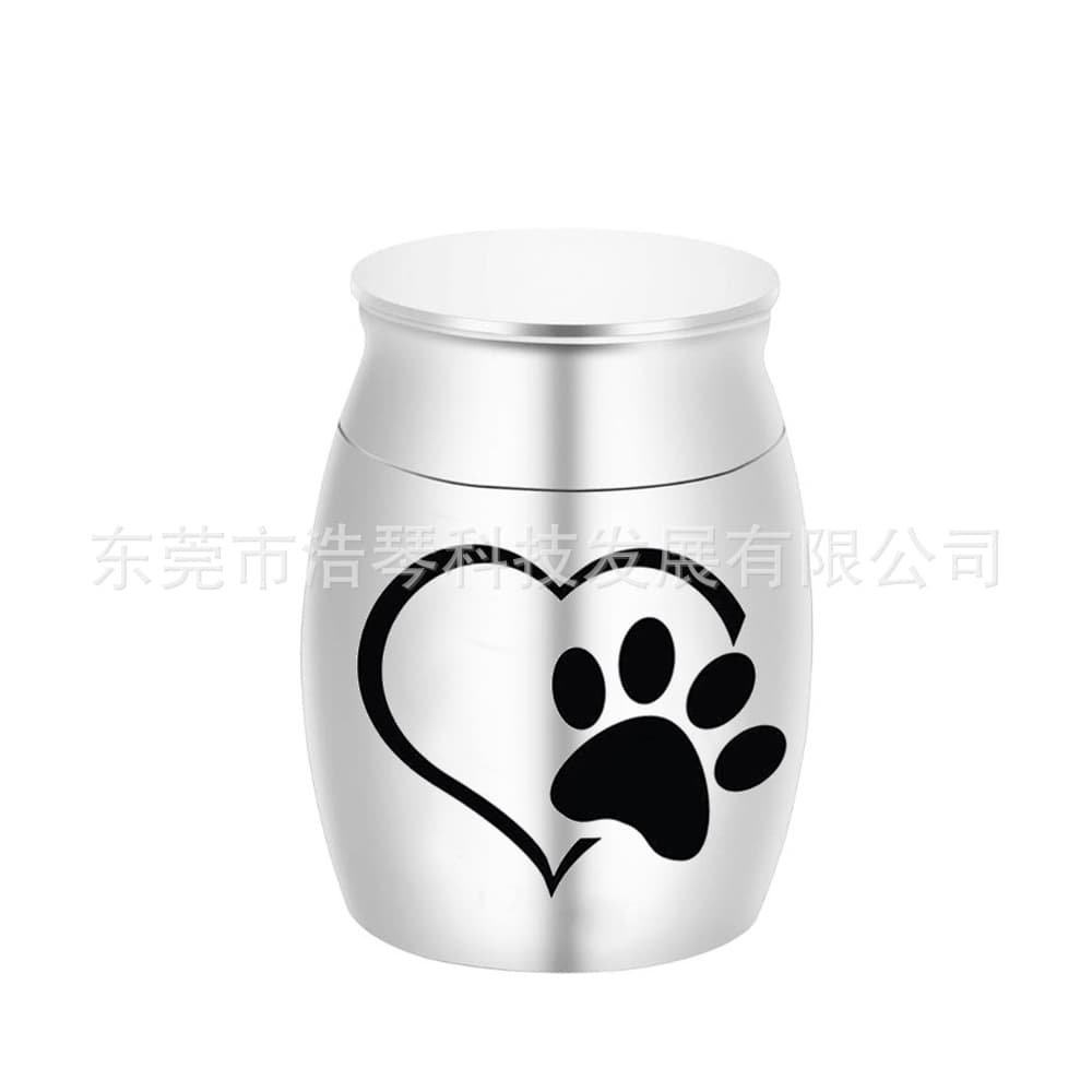Wish best-selling alloy pet urn with heart-shaped paw print, golden ash jar, funeral ornament keepsake