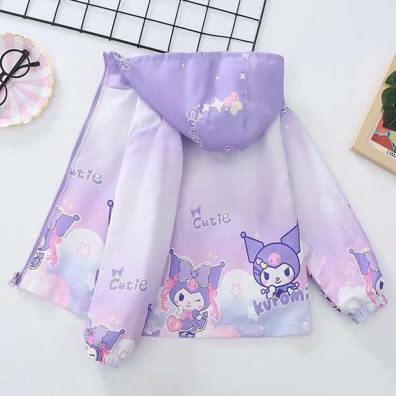 Factory Direct Girls' Windbreaker Jacket 2026 New Spring/Autumn Style Gradient Color Kuromi Kids' Jacket