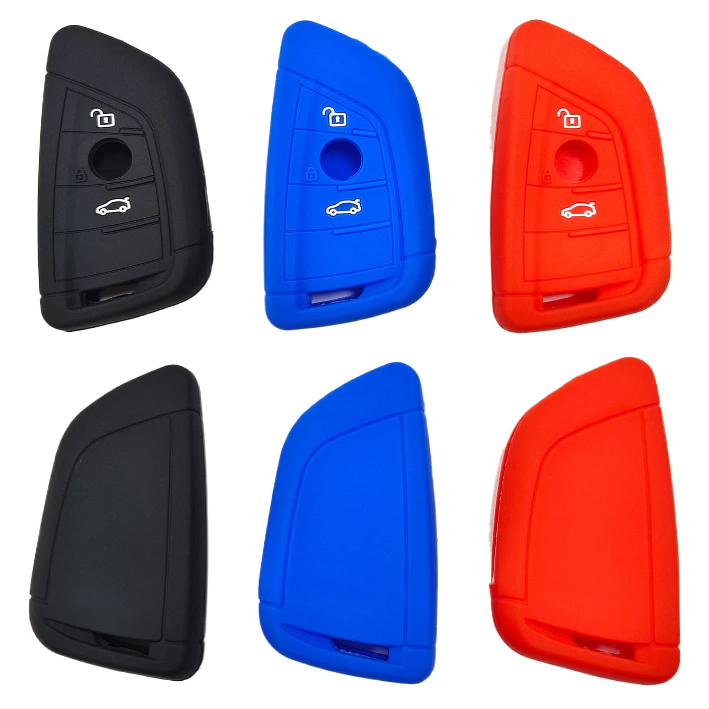 Silicone Key Case Cover for BMW 3-Button Blade Style Key, BMW 5 Series 525, 7 Series 730, Hollow Design