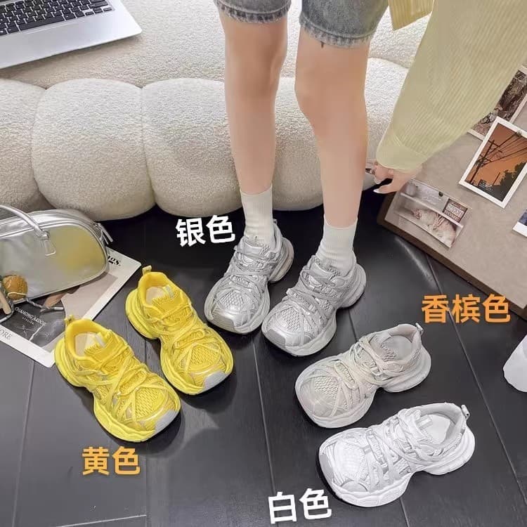 2026 Spring/Summer Hot Trend Ins Lace-up Breathable Mesh Sports Shoes Outdoor Hiking Jogging Casual Shoes for Women