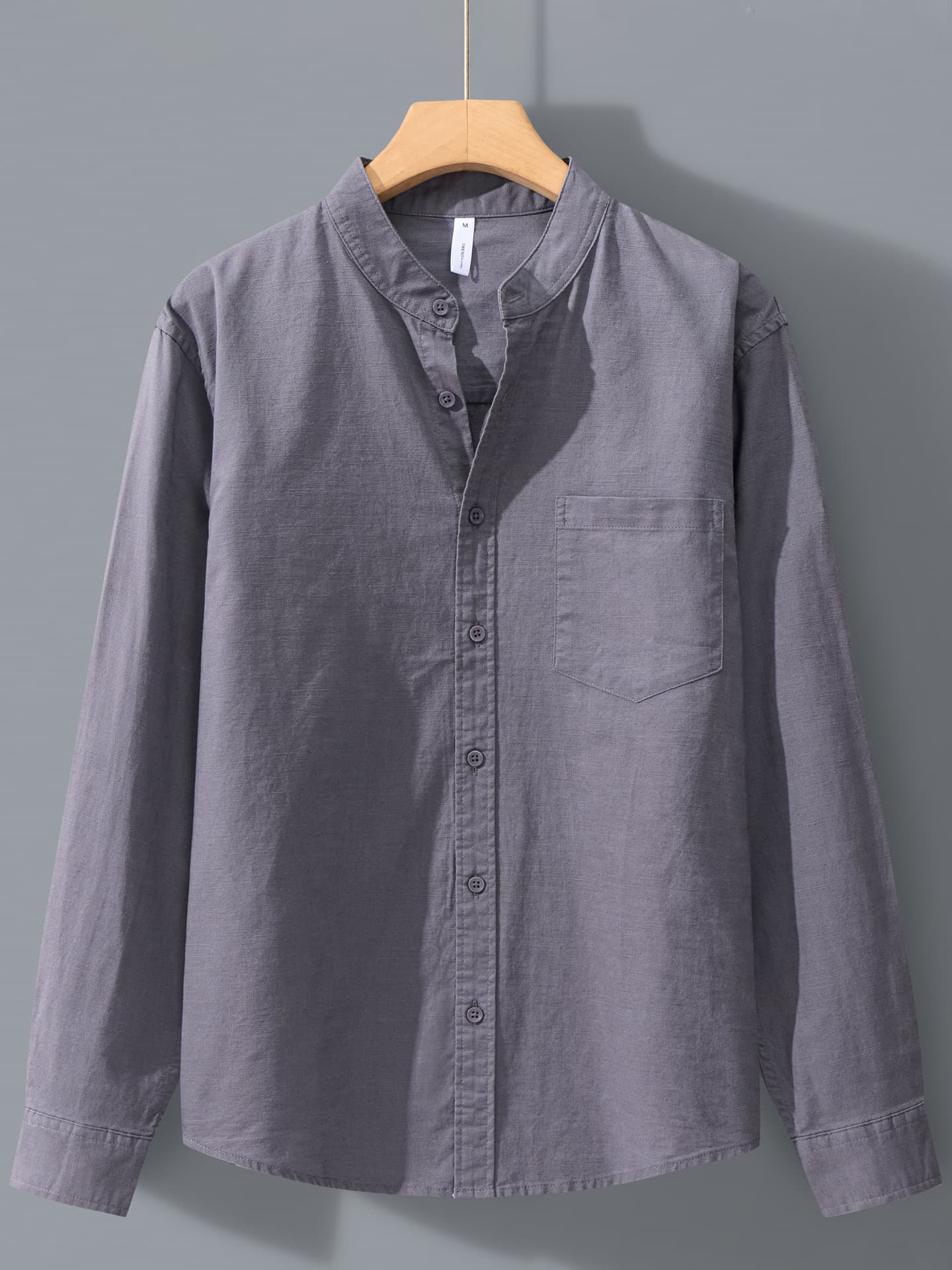Spring Summer Linen Long Sleeve Shirt Men Casual Versatile Stand Collar Cotton Linen Shirt Artistic Menswear Chinese Style Top 202