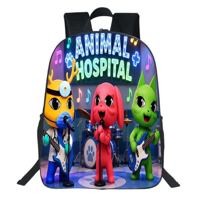 Cross-border Animal Hospital Game Primary and Secondary School Students 40cm School Bag Animal Hospital Backpack New Product