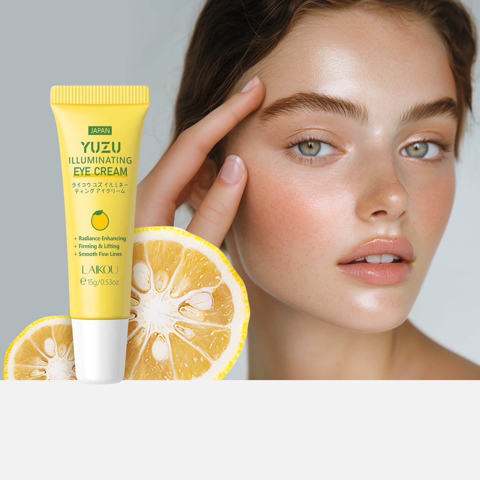 Cross-Border New Product LAIKOU Grapefruit Eye Cream 15g Hydrating, Soothing, FDA Cosmetics Wholesale Stock