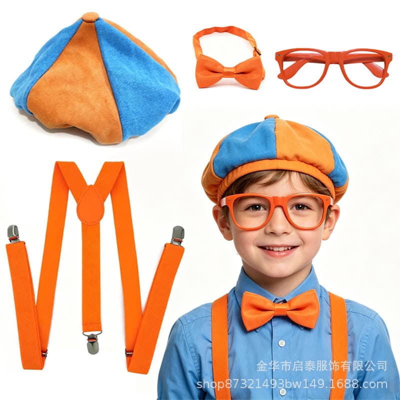 Halloween Costume Blippi Engineer Kids Set Party Cos Birthday Decoration European and American Cross-border