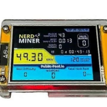 NerdMiner V2 2.8-inch enlarged version lottery machine, low power consumption, unlimited solo mode, 55KH computing power.