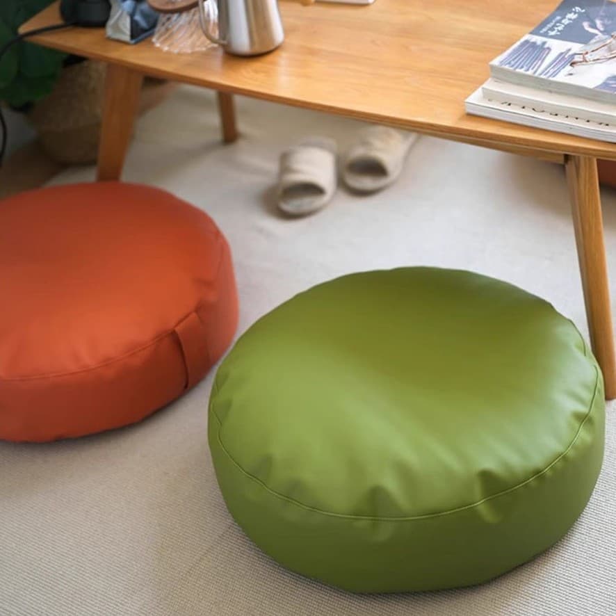 Leather futon cushion lazy tatami floor Japanese mat home Nordic bay window thickened seat post no wash