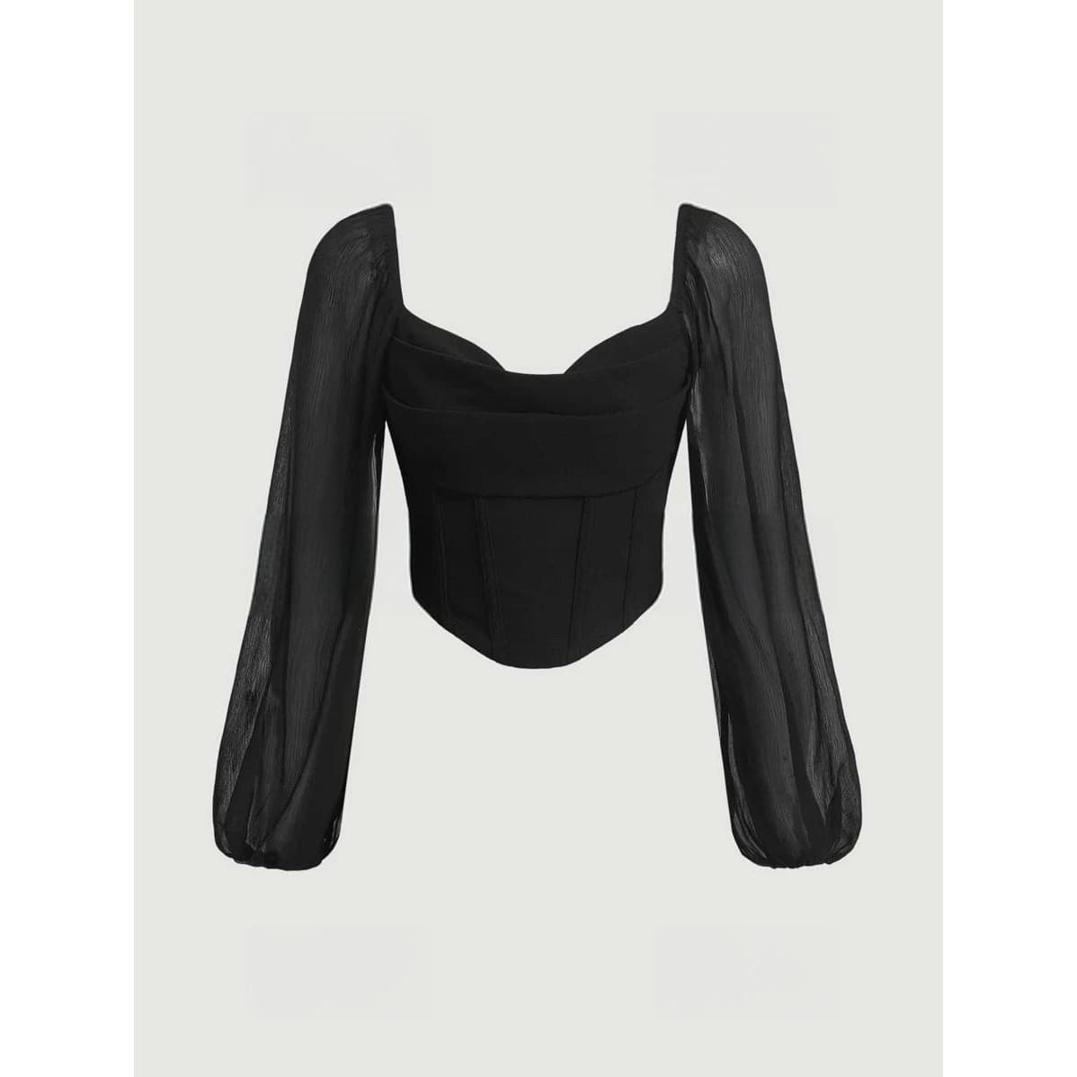 New Women's Long Sleeve T-Shirt with Backless Wrap Top, Deep U-Neck and Zipper Design for Cross-Border Wholesale on Amazon and AliExpress