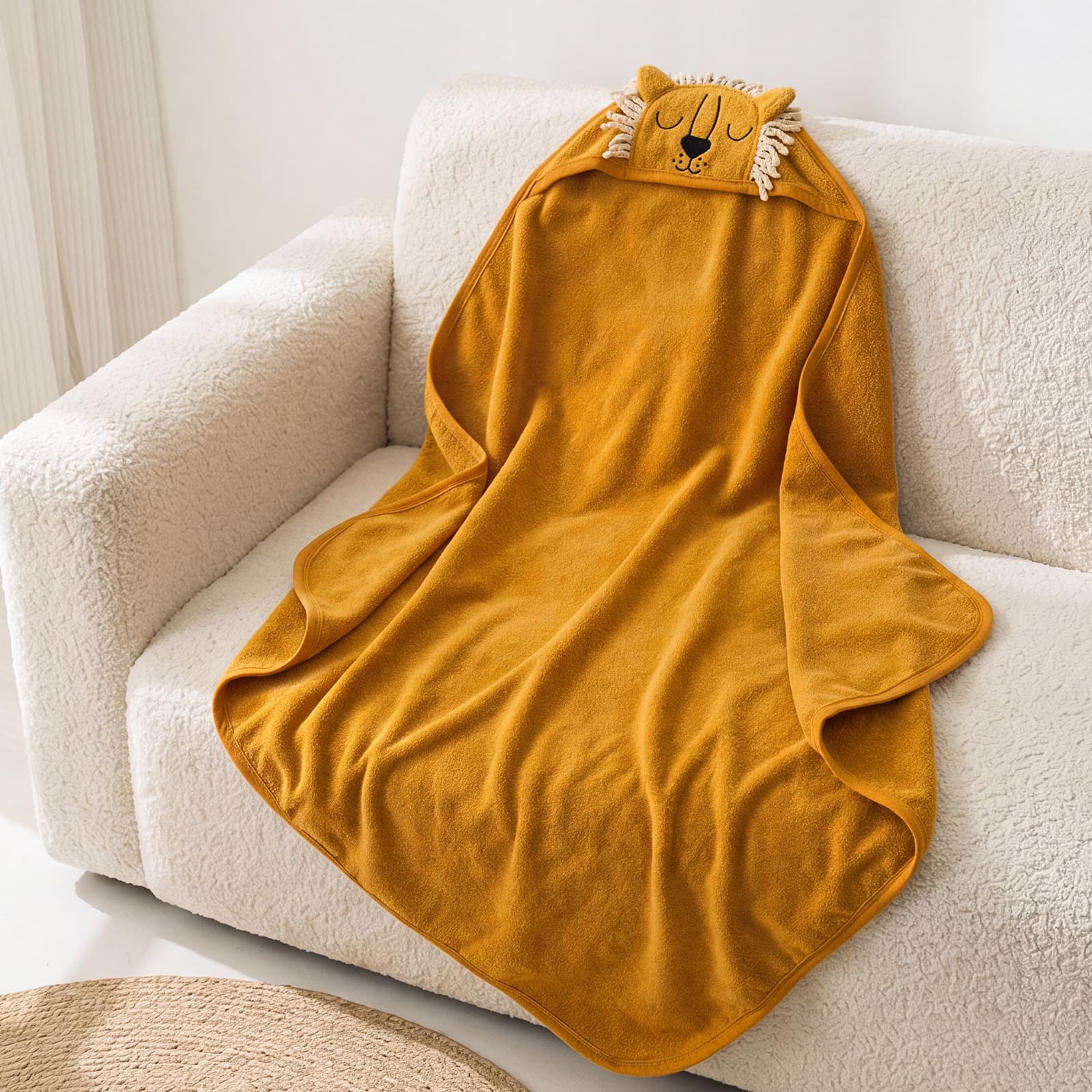 Baby Bath Towel Absorbent Hooded Pure Cotton 32-Ply Non-Shedding Newborn Children Hooded Cape Swaddle