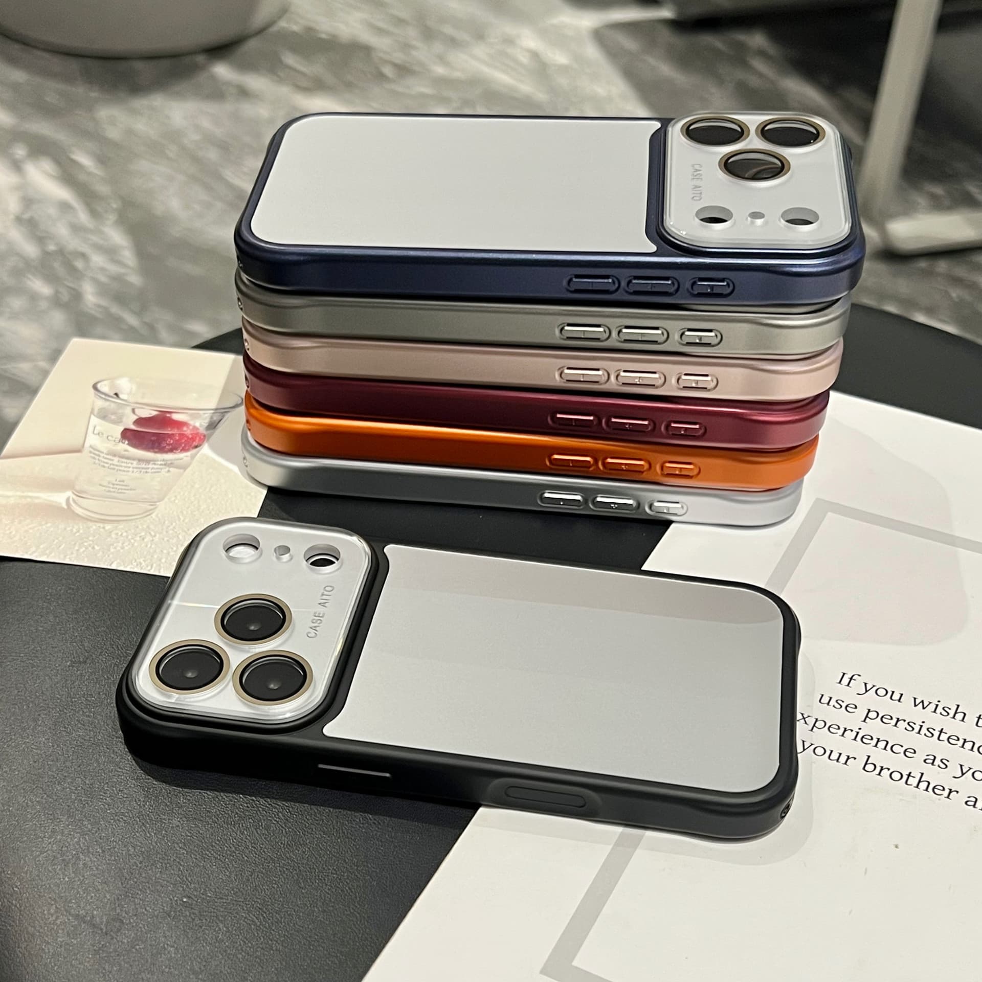 Suitable for Apple 17 promax high-end AG frosted mobile phone case with large window iPhone 16 all-inclusive 15 protective cover