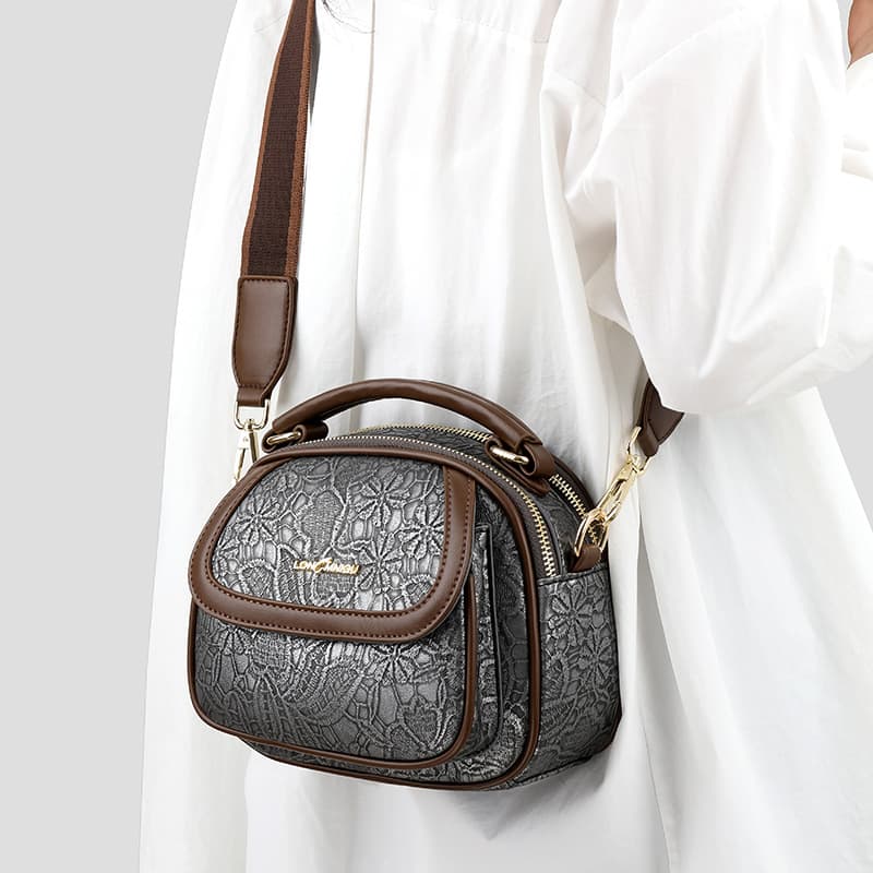 Cross-border Summer New Style Niche Design High-end Retro Handbag New Chinese Style Single Shoulder Crossbody Round Bag