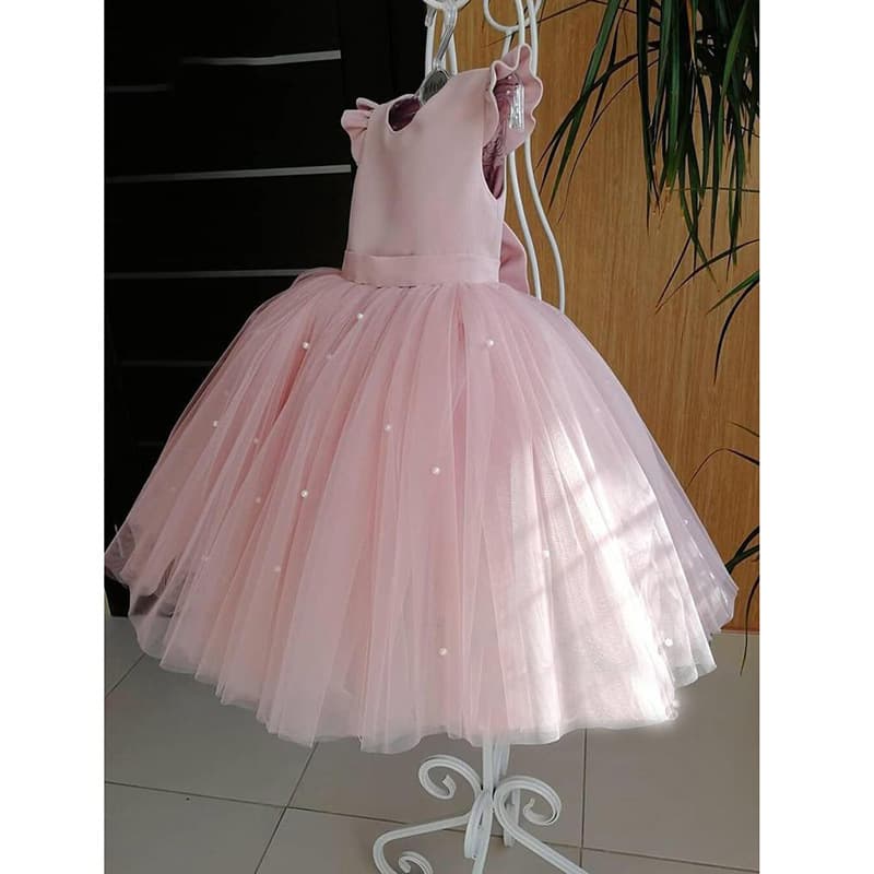 2026 New Girls Princess Dress with Bow, Tulle Tutu Children's Gown for Piano Performance, Catwalk, Stage Show, Factory Direct