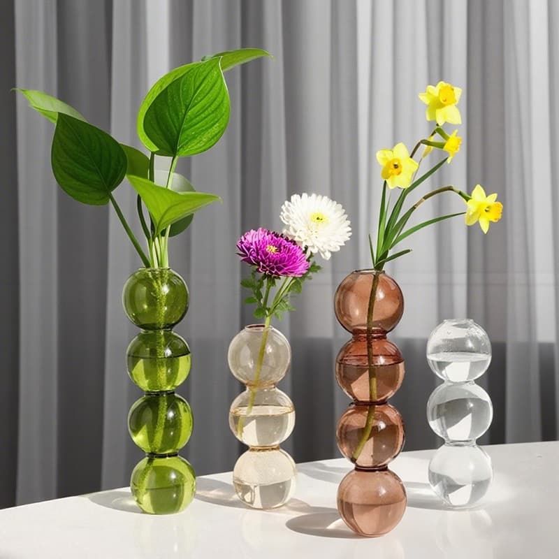 Korean Bubble Glass Vase for Home Decor, Internet-Famous Studio Soft Decoration Prop for Photography