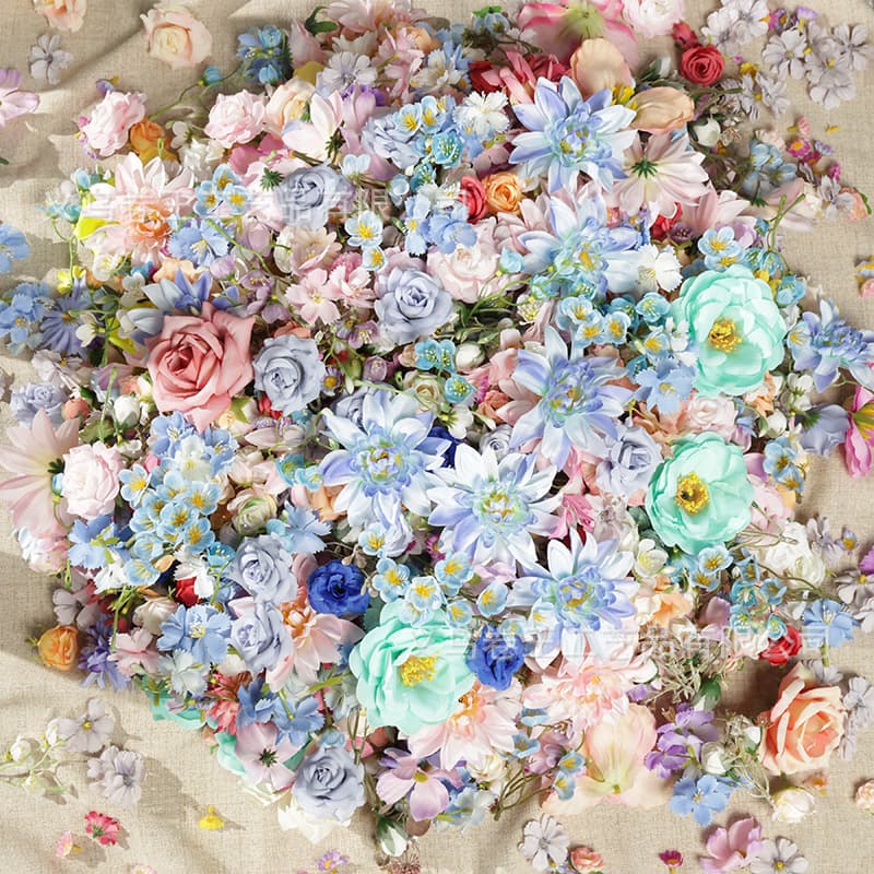 Simulated Small Flower Mix Material Kit, Silk Flower Headpiece Wreath DIY Craft Material, Wreath Skirt Hoop Wedding Decoration