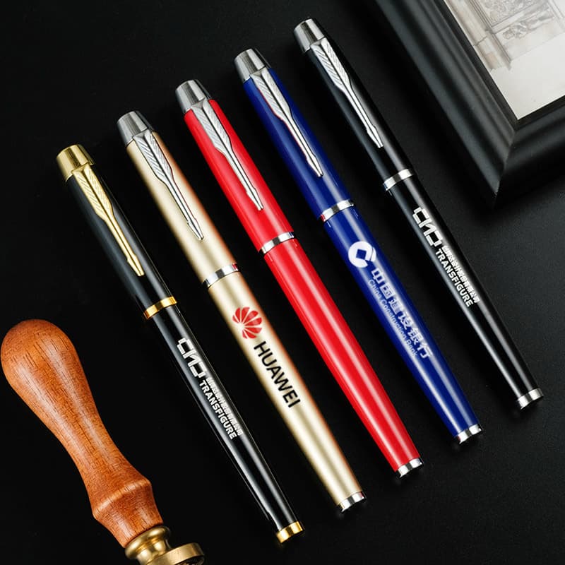 High-End Business Office Sign Pen Custom Metal Ballpoint Pen Black Gel Pen Advertising Pen Engraved Logo Gift