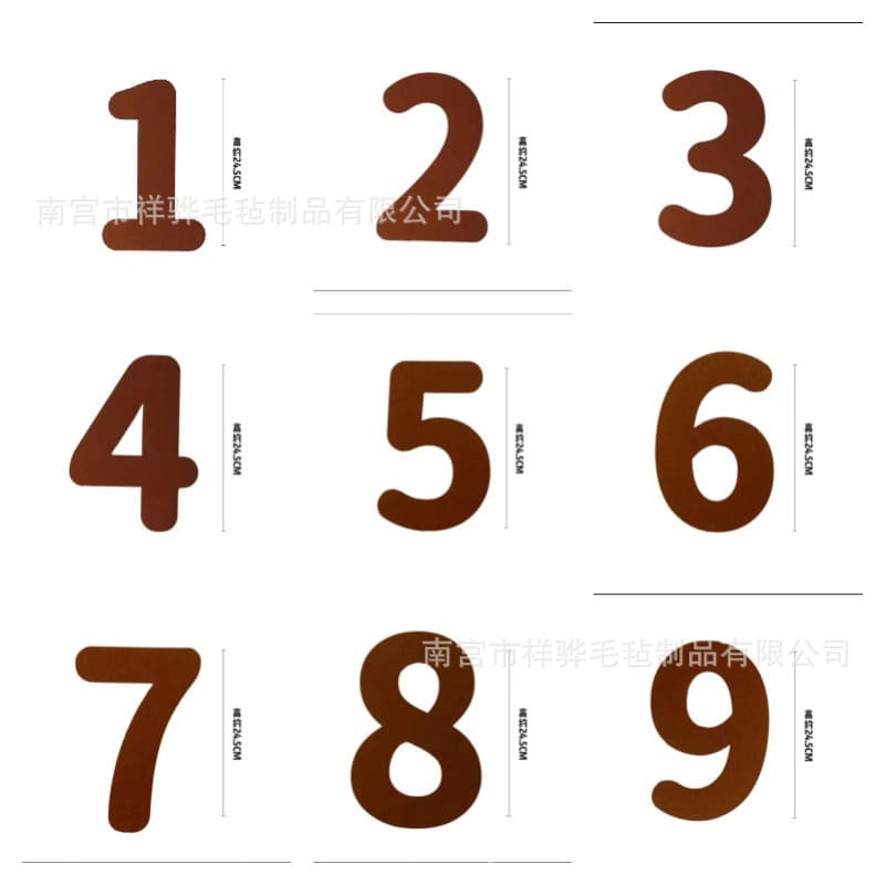 Forest-style minimalist coffee brown birthday letter and number decoration for kids' first birthday, boy and girl scene setup photo prop