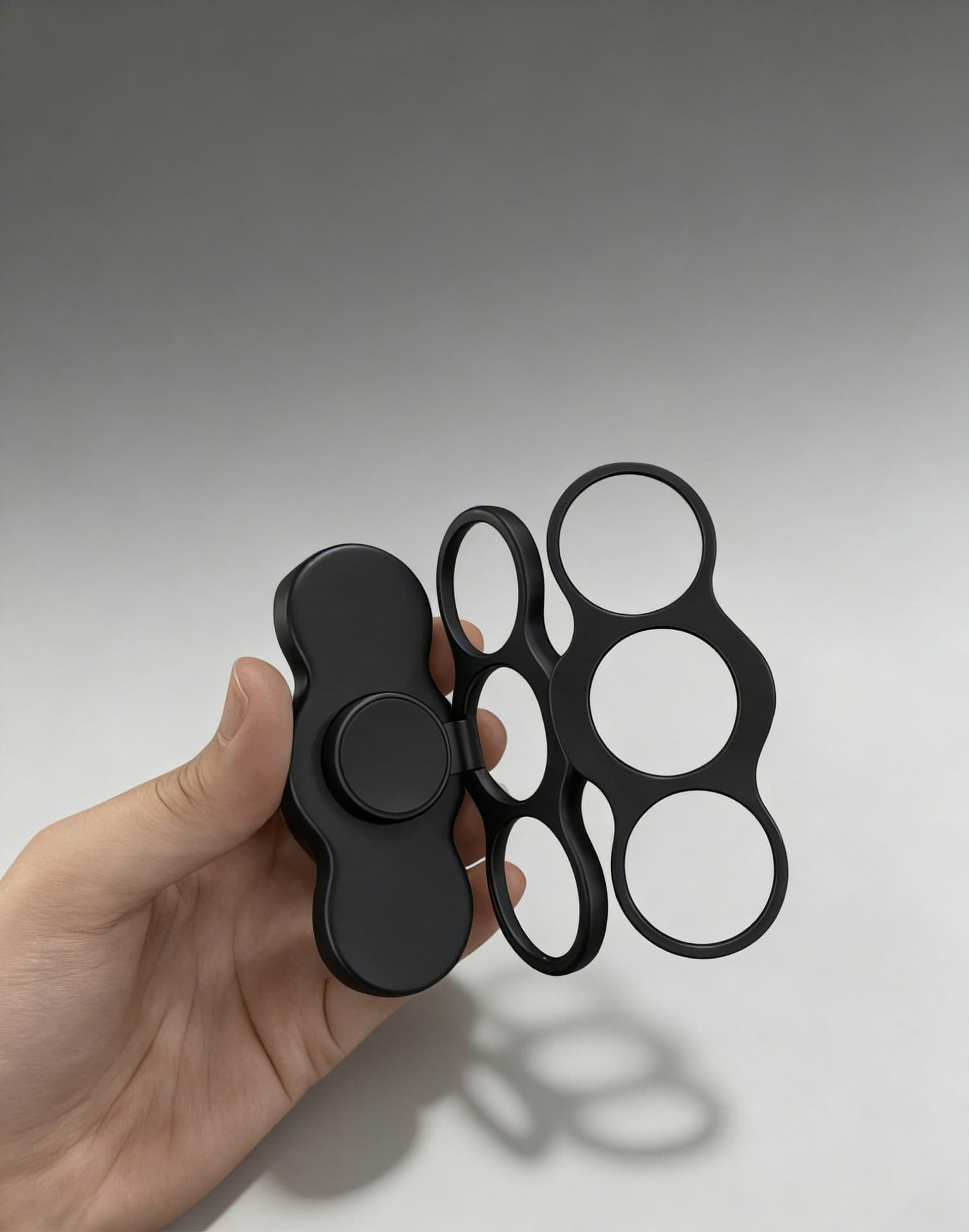 Dual-Ring Three-Finger Back Clip Phone Holder Foldable Rotating Magic Ring Phone Finger Ring Lazy Bracket Desktop Clip-On