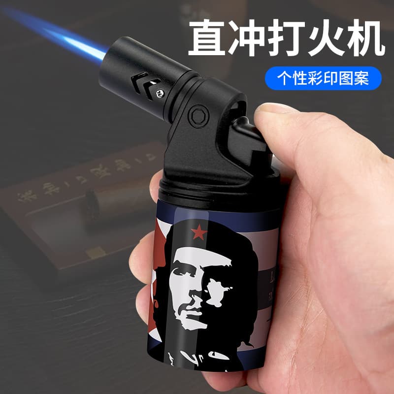 Baicheng Black Horse No. 1 Creative Inflatable Direct Flame Lighter with Curved Tip for Moxibustion, Incense, Cigar, and Baking Ignition