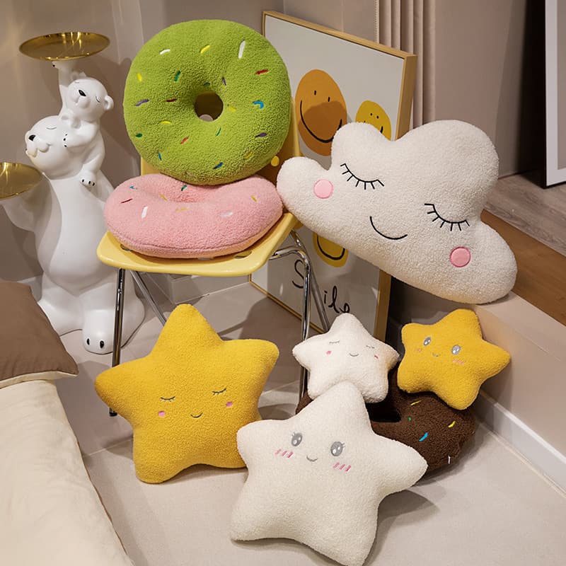 Ins-style Donut Pillow Office Chair Lumbar Support Cushion Living Room Bedroom Window Seat Decoration Headboard Backrest Cushion for Girls