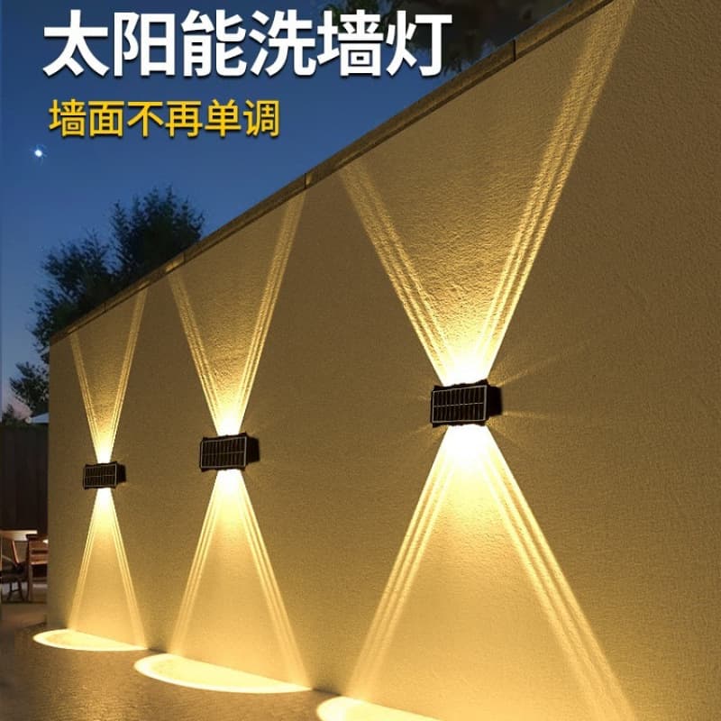 New Solar Wall Wash Light Landscape Decoration for Villa Balcony Garden Fence Outdoor Wall Lamp