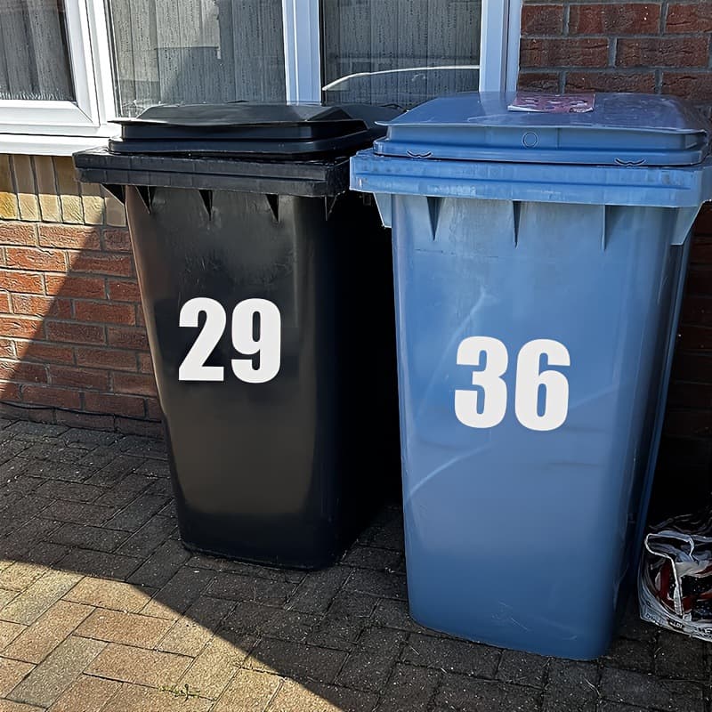 Hot-Selling Export 6.6-Inch Reflective Number Sticker, Waterproof and Sunproof Trash Bin Label, Large Size Number Sticker (2 pieces)