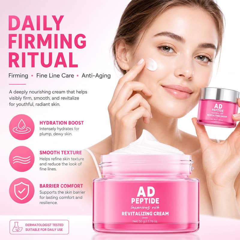 NAD+ Peptide Firming Cream Skincare Face Body Cream Firming Pink Neck Cream NAD+ Peptide Brightening Cream