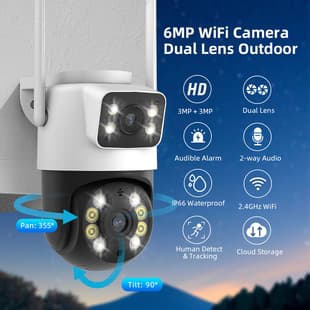icsee 8MP WIFI Dual-Lens Wireless HD Network Outdoor Camera, Remote Viewing via Mobile App