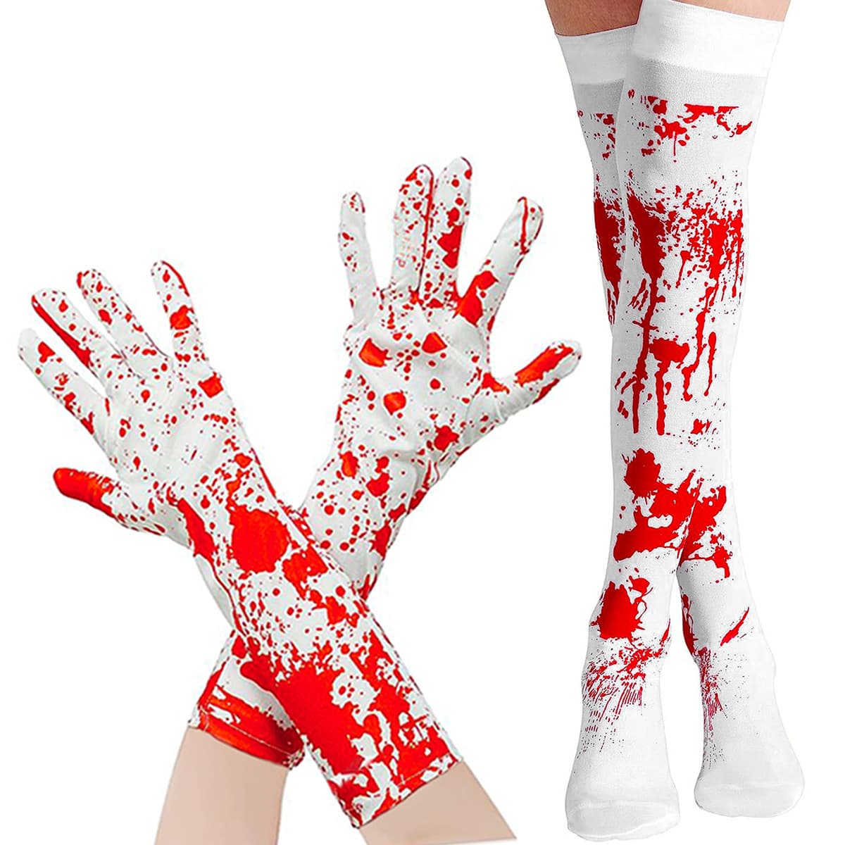 New Halloween Party Decoration Blood Gloves Blood Print Socks Apron Cosplay Costume Props Wholesale