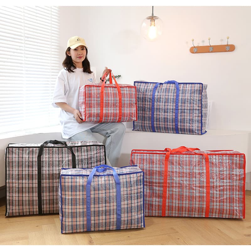 Large Capacity Oxford Checkered Storage Bag for Maternity Pack, Student Back-to-School, Moving, Handheld Woven Luggage Bag