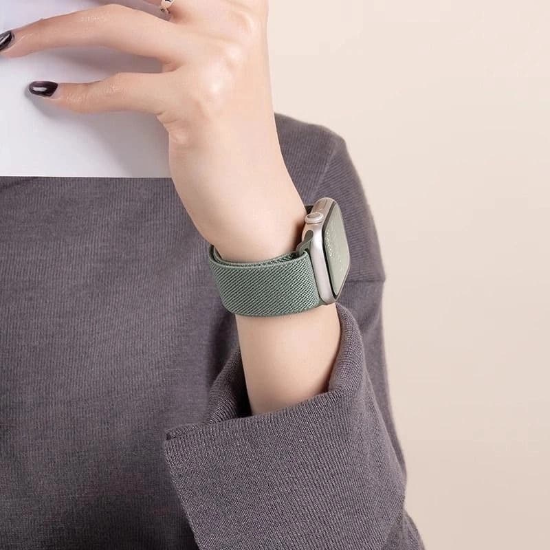 Compatible with Apple Watch S10, iWatch 9, Apple Watch 8 Plain Nylon S9 New Woven Band Summer