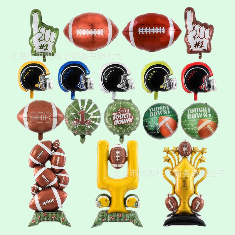 Super Bowl Aluminum Foil Balloons American Football Theme Birthday Party Goal Trophy Sports Decoration Supplies