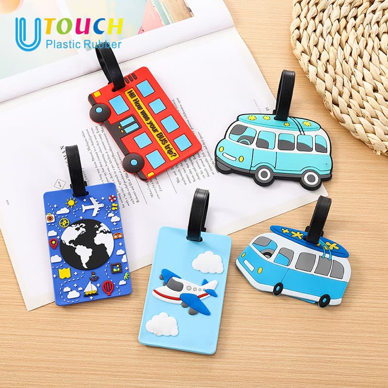 New Car PVC Soft Luggage Tags Cartoon Suitcase Hangers Boarding Pass Card Sleeves Bag Accessories
