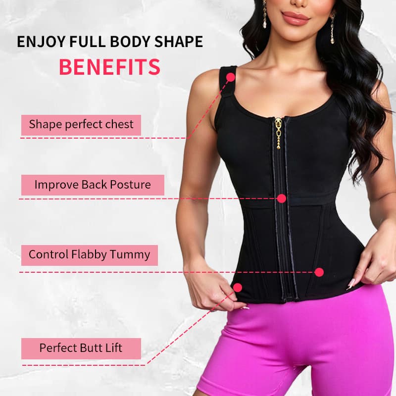 Cross-border body shaping high-elastic mesh waist-shaping vest, European and American style tummy control belt, one-piece shaping top with buttons
