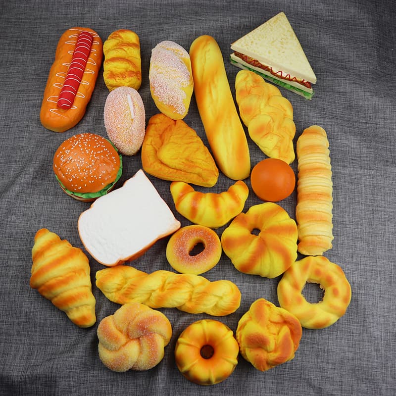 Simulated PU Bread Photography Props, Fake Toast, Hamburger, Sandwich, Baguette, Simulated Food Cake Bread