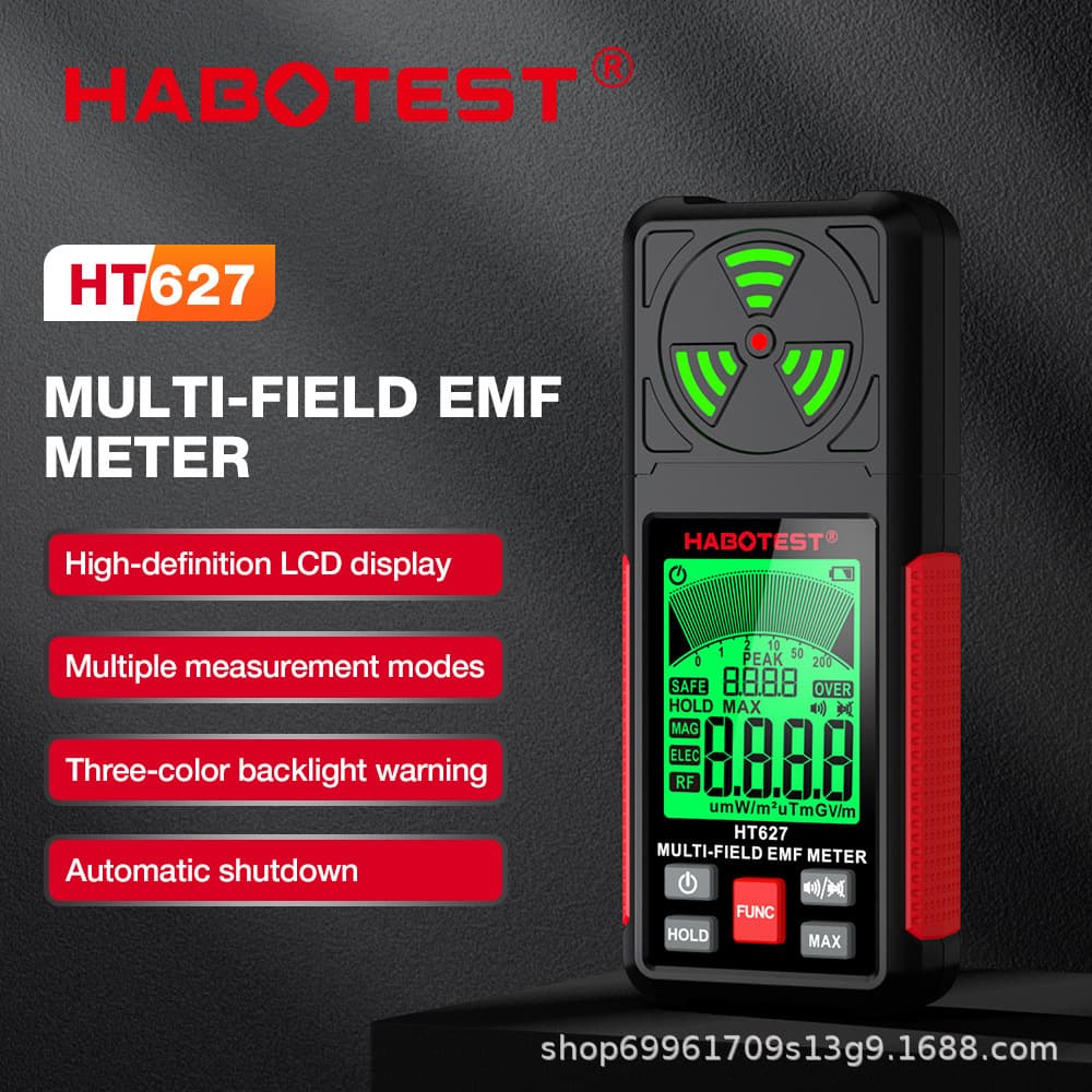 HABOTEST HT627 Electromagnetic Radiation Detector with Electric Field Radiation Alarm and Ionizing Radiation Detection