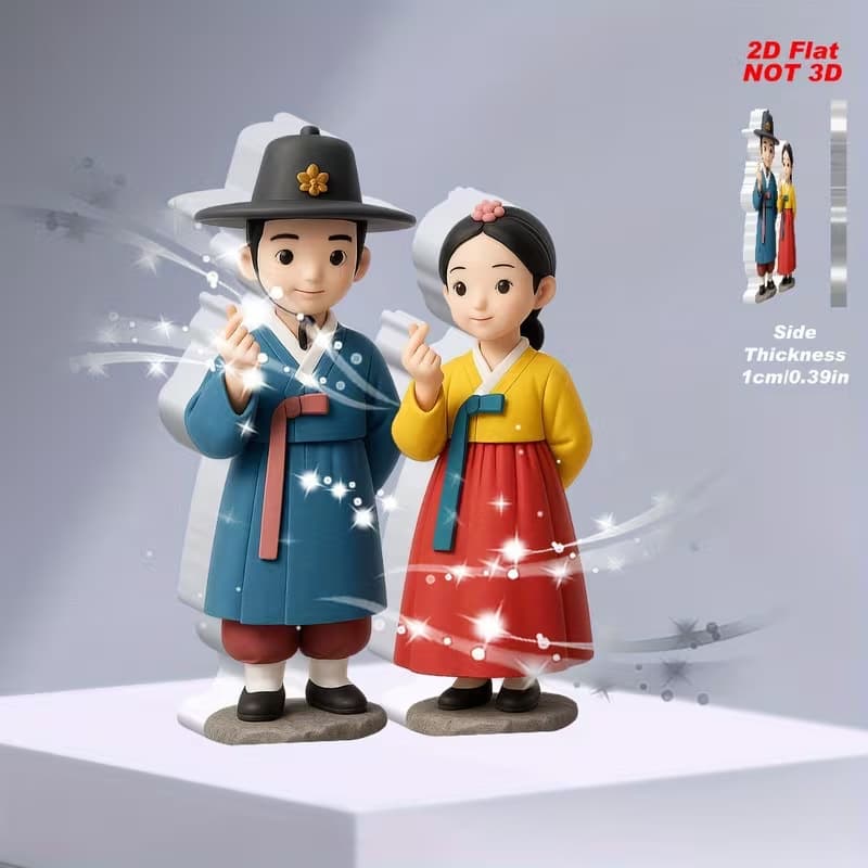 Cross-border acrylic decorative sign featuring a traditional Korean couple heart gesture pattern, ideal for