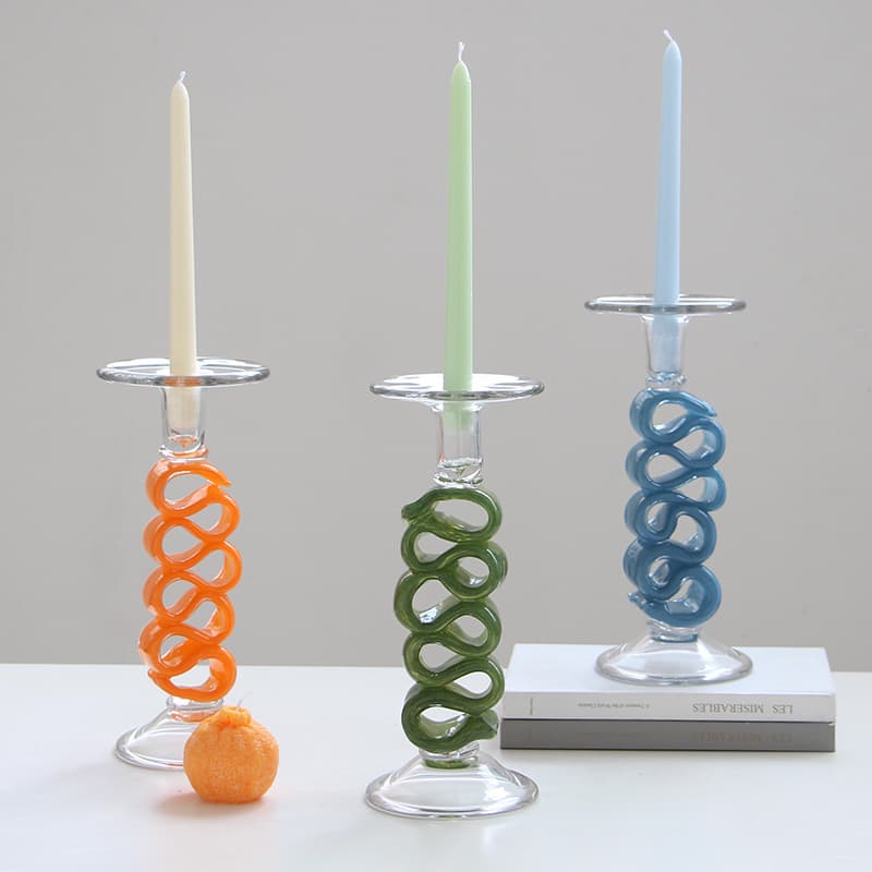Factory direct sales Nordic style colorful candlestick ornaments wedding festival hotel soft decoration light luxury creative home decoration