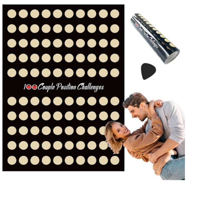 Cross-Border New Product Valentine's Day Scratch-Off Poster 100 Unique Sex Positions Challenge Scratch-Off Poster Couple Gift