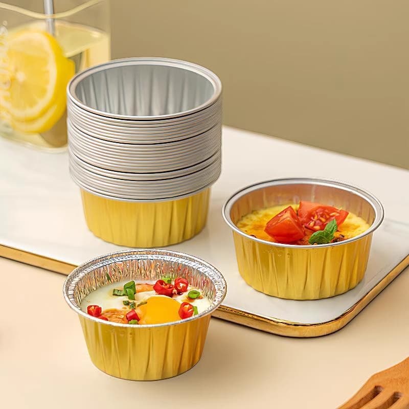 Household Round Air Fryer Disposable Aluminum Foil Pans, Baking Trays, BBQ Trays, Takeaway Containers