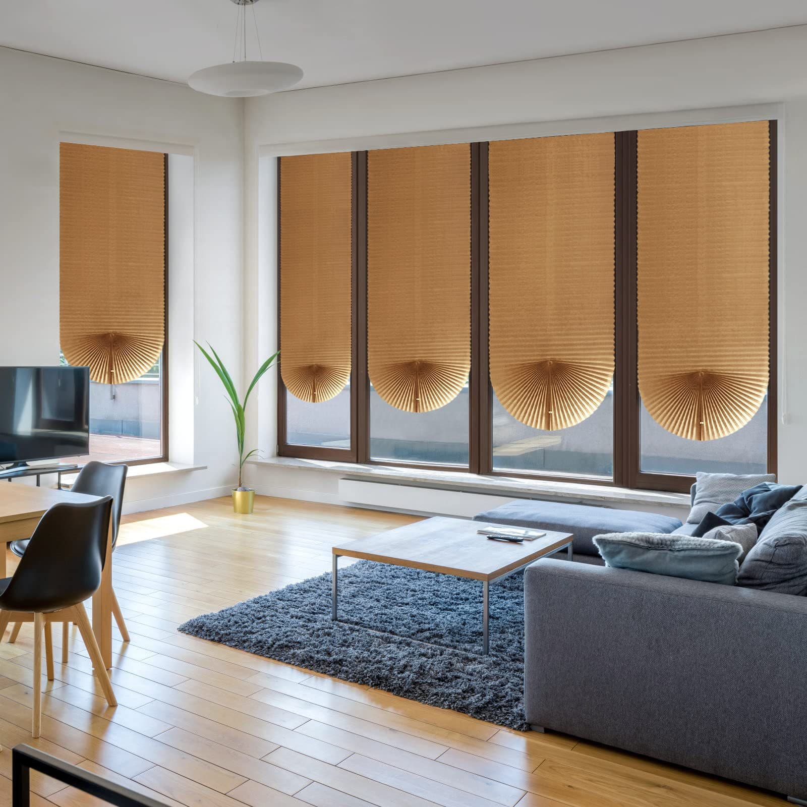 Amazon Full Blackout Self-Adhesive Pleated Blinds, No-Drill Paste Roller Shades, Portable Blinds