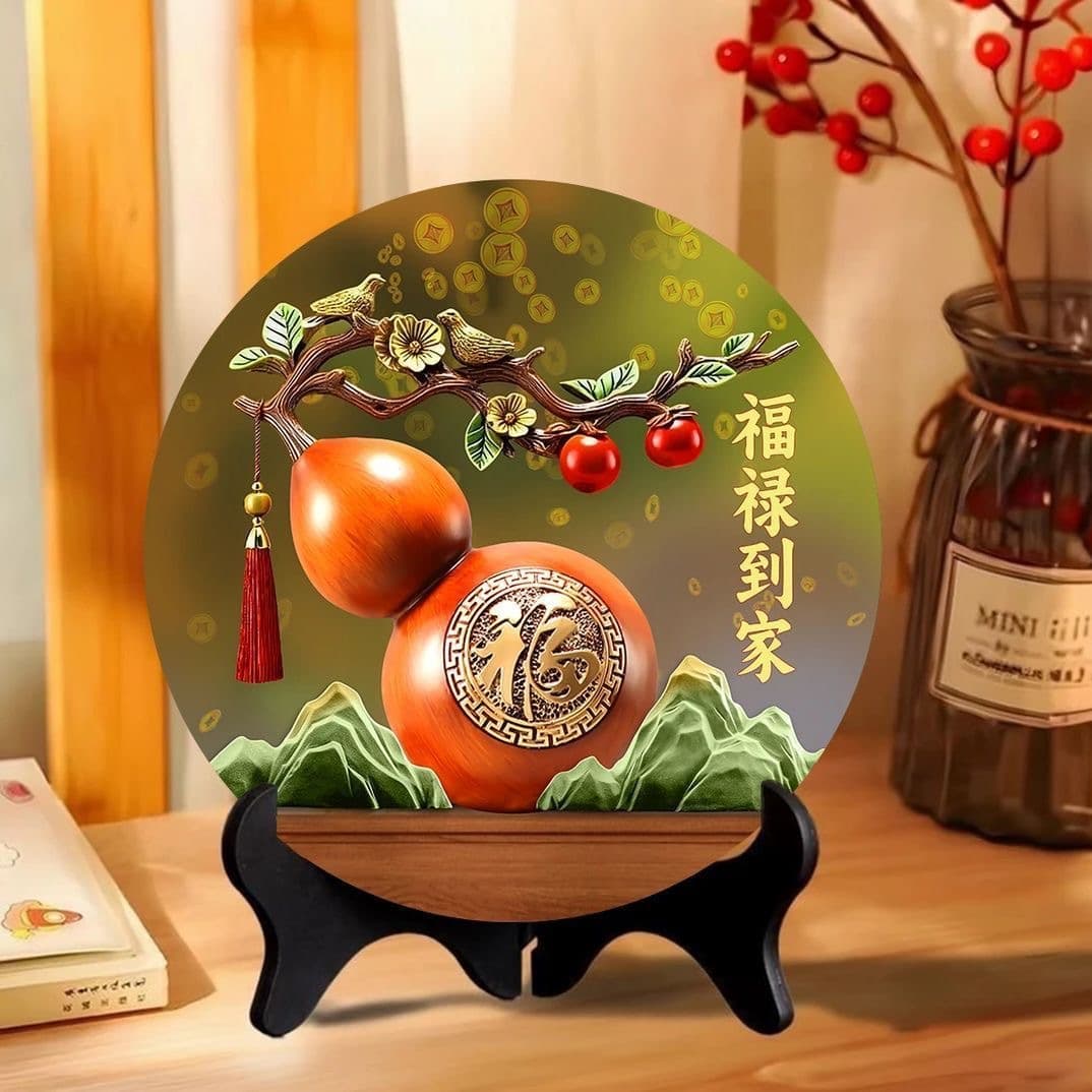 Fortune and Prosperity Gourd Desktop Ornament for Home Entryway Display and Household Decoration