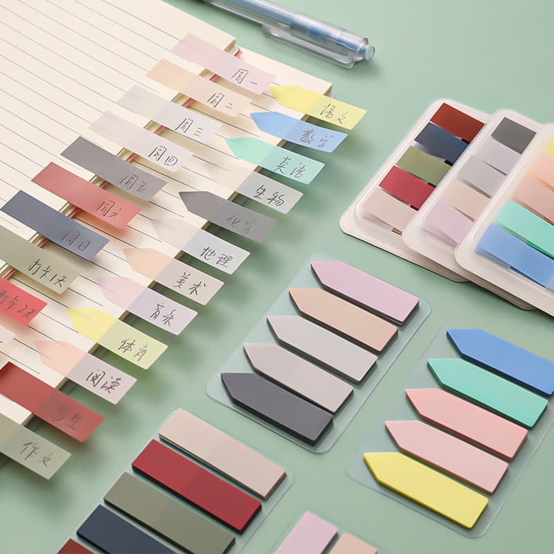 Morandi Color Ins Style Sticky Notes PET Colorful Classification Labels for Notes, Highlighting, and Index Tabs