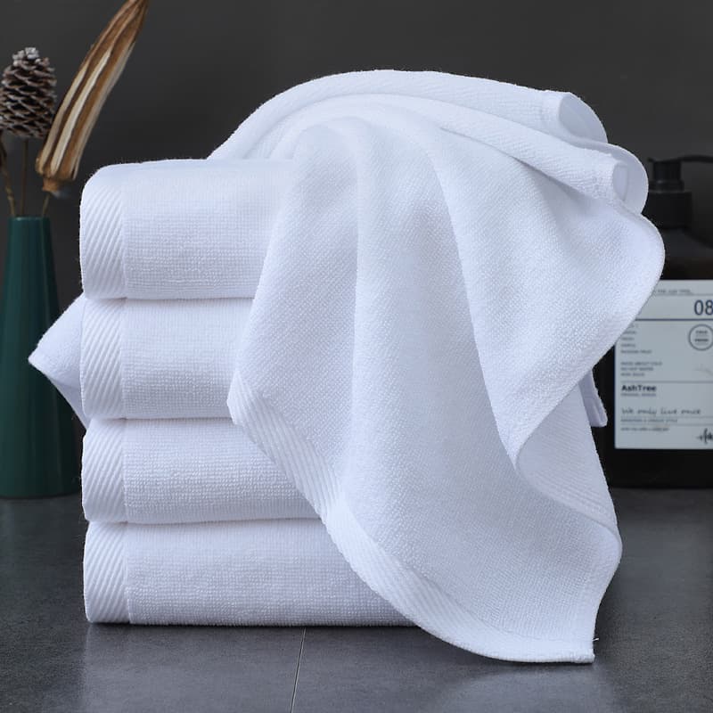 Hotel Towel Hotel B&B All Cotton Towel Beauty Salon Hot Spring White Towel Wholesale Embroidery Available Hotel Towel