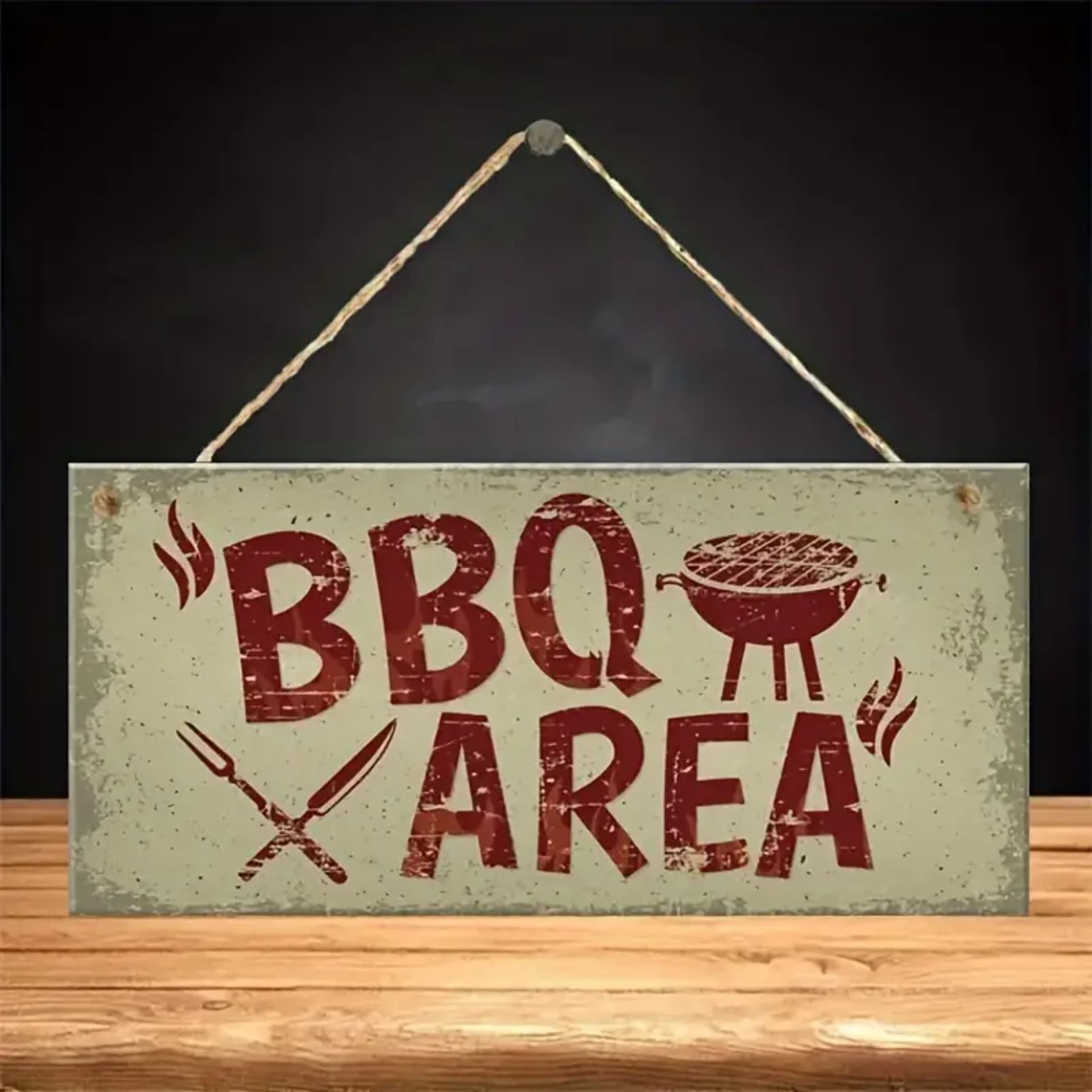 Cross-border E-commerce Hot Selling Art Wooden Sign BBQ Area Warning Sign Garden Home Bar Outdoor Garden Decoration