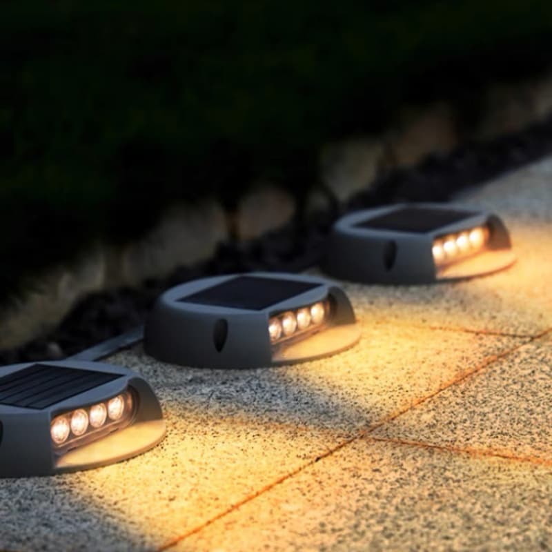 Trendy LED Outdoor Solar Pathway Light, Park Boardwalk Light, Side-Emitting Spike Light, Turtle Shell Stair Step Light
