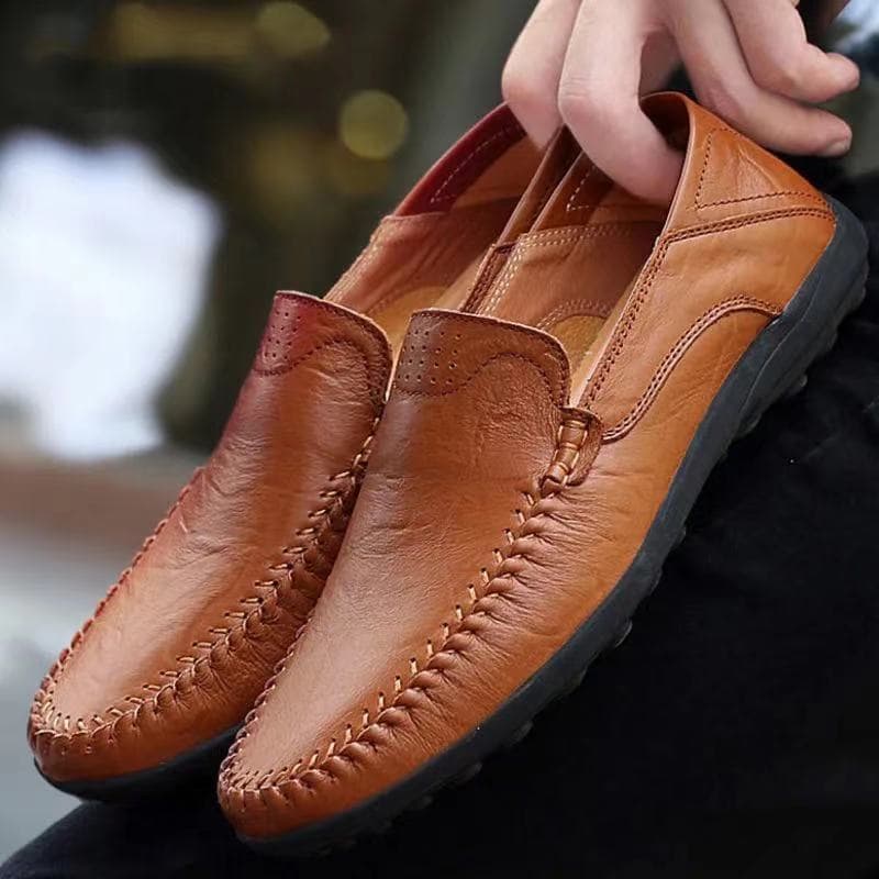 Spring and Autumn Casual Leather Shoes for Men, Loafers with Soft Sole, Driving Shoes, Drop Shipping