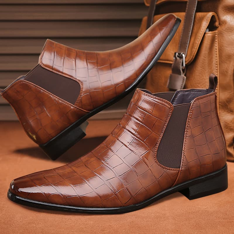Amazon cross-border men's business casual Chelsea ankle boots, slip-on men's fashion boots, European and American formal shoes