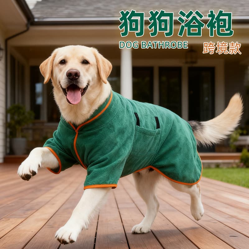 Cross-border Thickened Dog Bathrobe Post-Bath Absorbent Large Pet Wrap Fast-Drying Towel