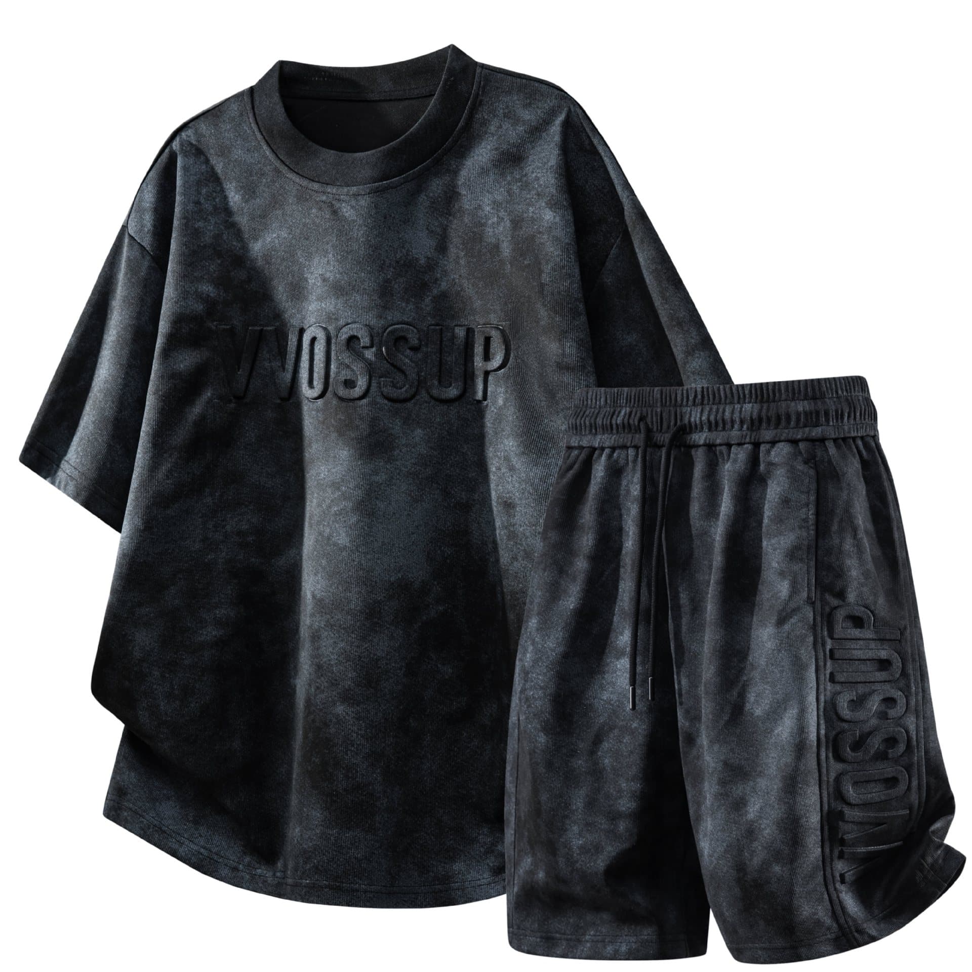 Cross-border wholesale American tie-dye casual set men's shorts summer cool short sleeve T-shirt summer men's clothing